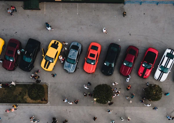 Car park scene illustrating park and ride parking