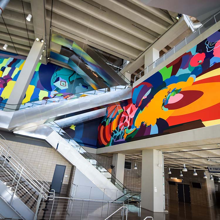 Contemporary art displayed during an AT&T Stadium Art Tour
