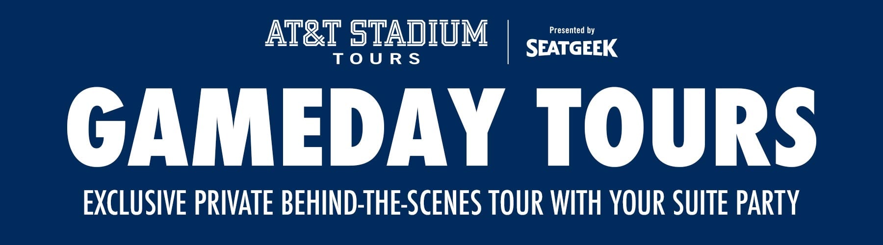 Gameday Tours promotional banner for AT&T Stadium