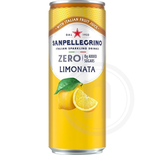 Dose San Pellegrino Limonata Zero mit Zitronenmotiv