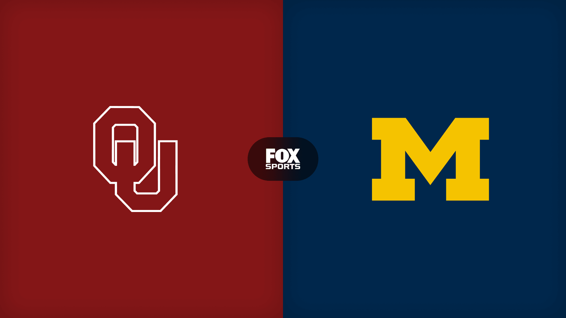 Oklahoma versus Michigan college football event artwork at Cosm