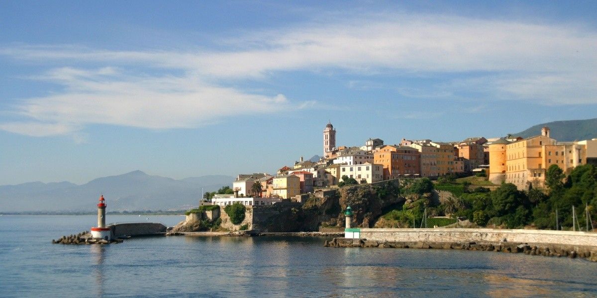 Bastia port and old town in Corsica