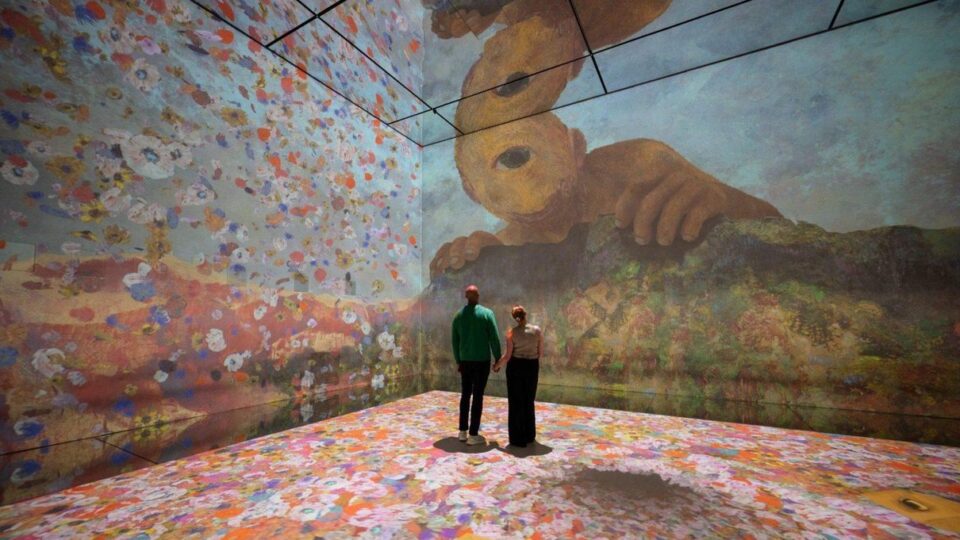 Immersive projection of Redon’s Cyclops in the FRAMELESS Beyond Reality gallery