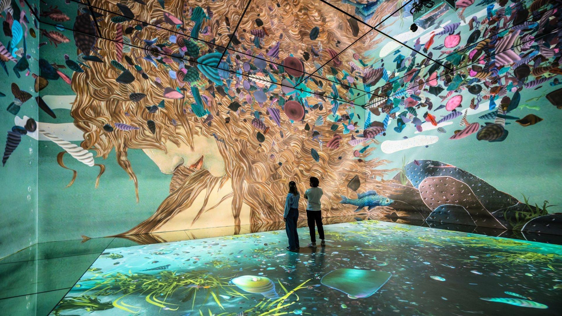 Surreal Dawn of Venus projection in the Beyond Reality gallery