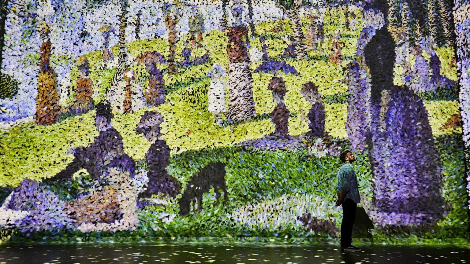 Seurat artwork projection in the FRAMELESS Colour In Motion gallery