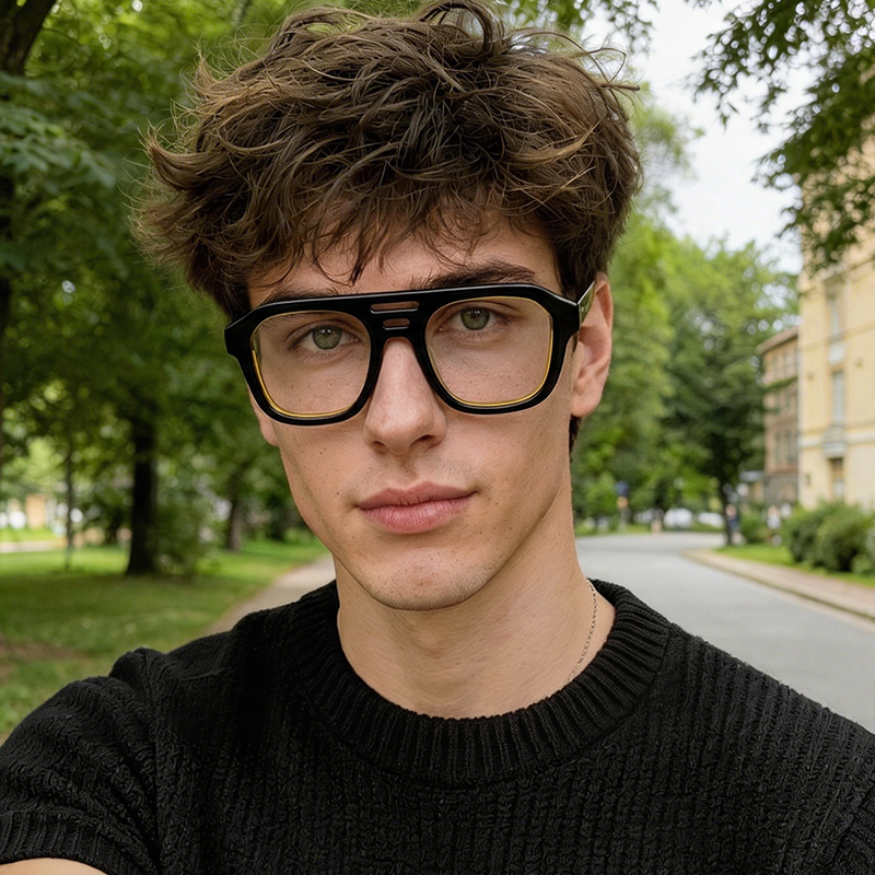 Person wearing fytoo frames in a lifestyle scene