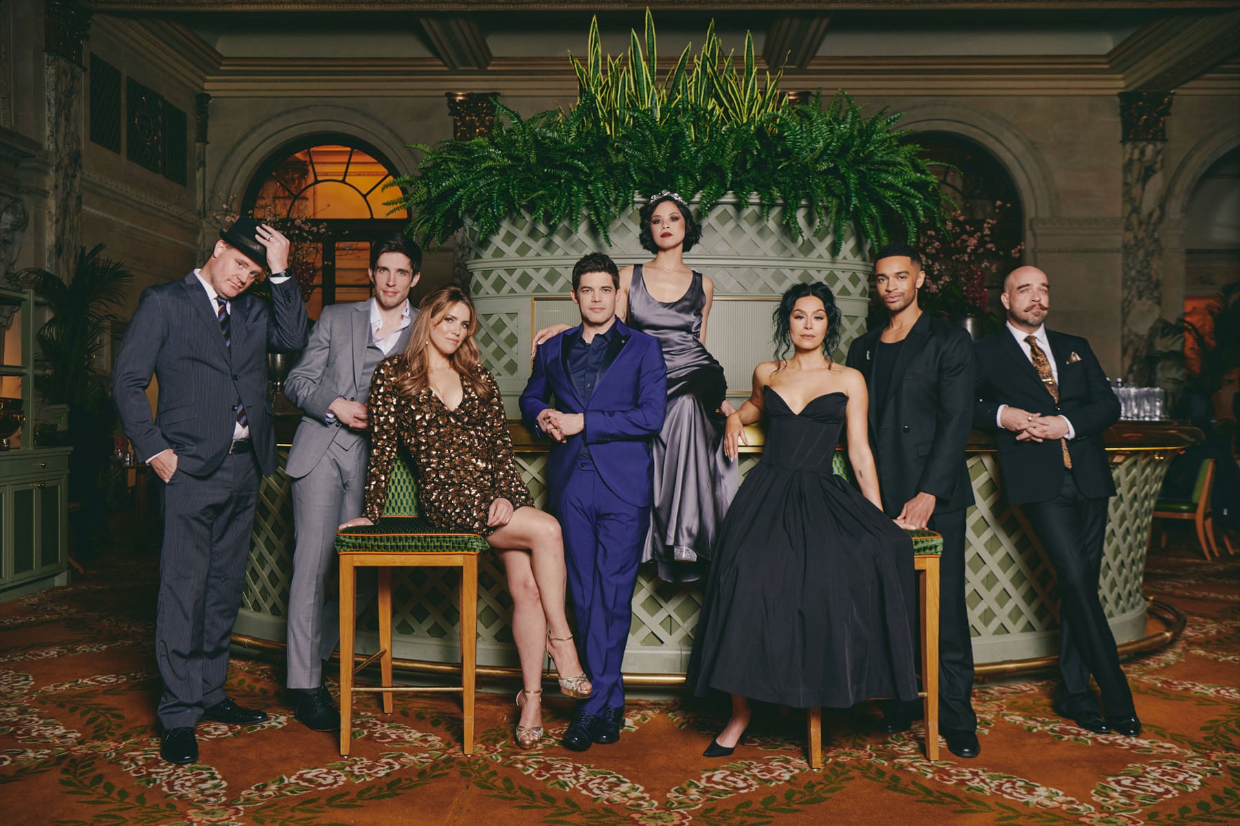 The Great Gatsby Broadway performers in a colorful ensemble scene