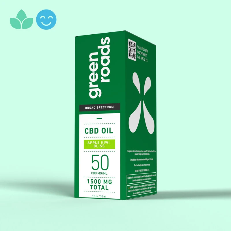 Apple Kiwi Bliss broad spectrum CBD oil box