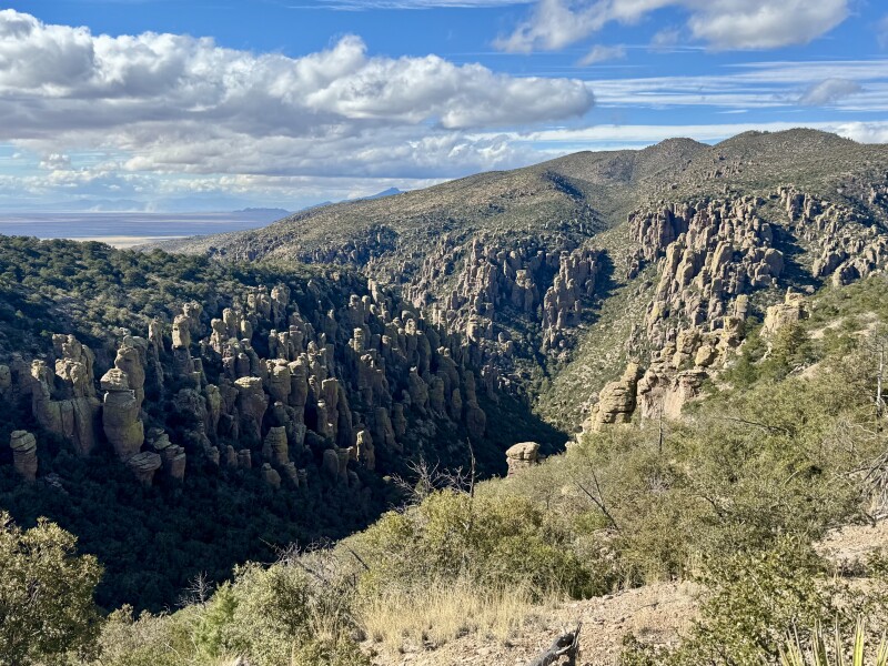 Rocky canyon and mountain landscape at a host location