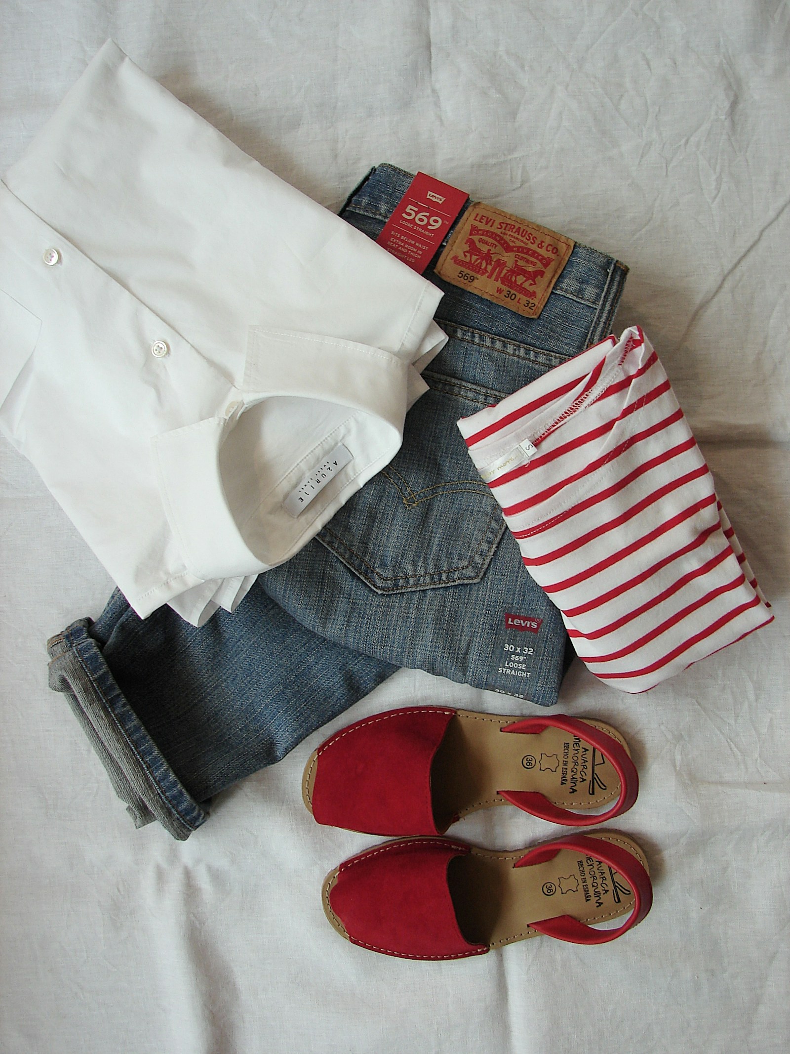 Curated fashion accessories and clothing display
