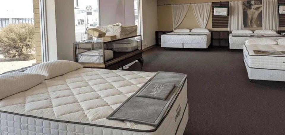 Latex Mattress Factory showroom with mattresses on display
