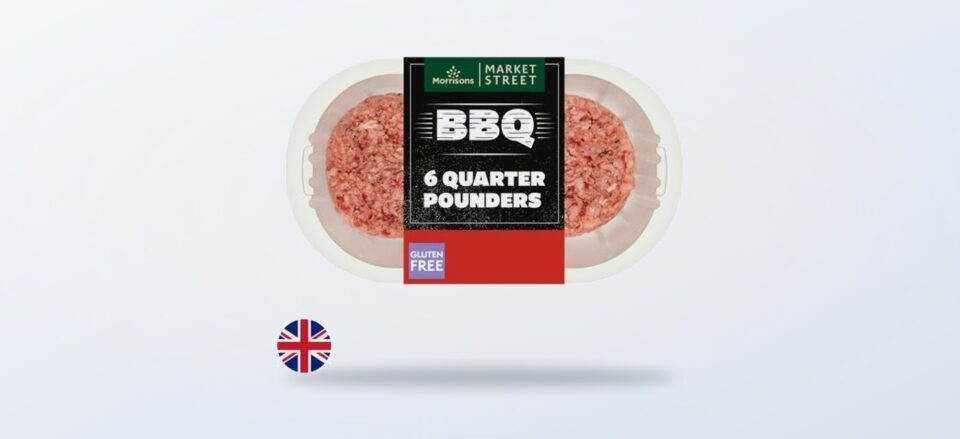 Morrisons British 6 Quarter Pounder Burgers pack