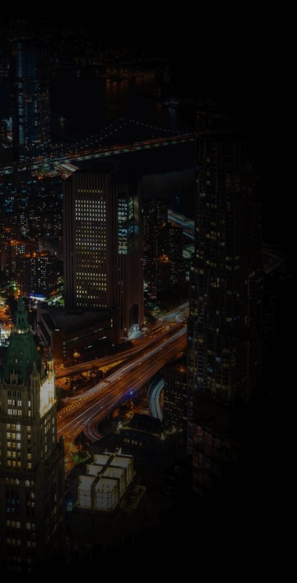 Nighttime aerial view from One World Observatory