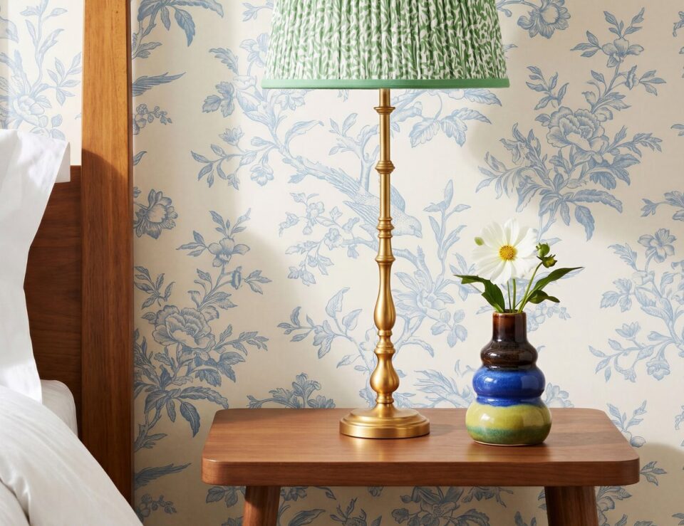 Rapunzel cordless table lamp in antique brass