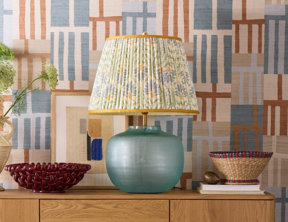 Marina blue glass table lamp from Pooky US