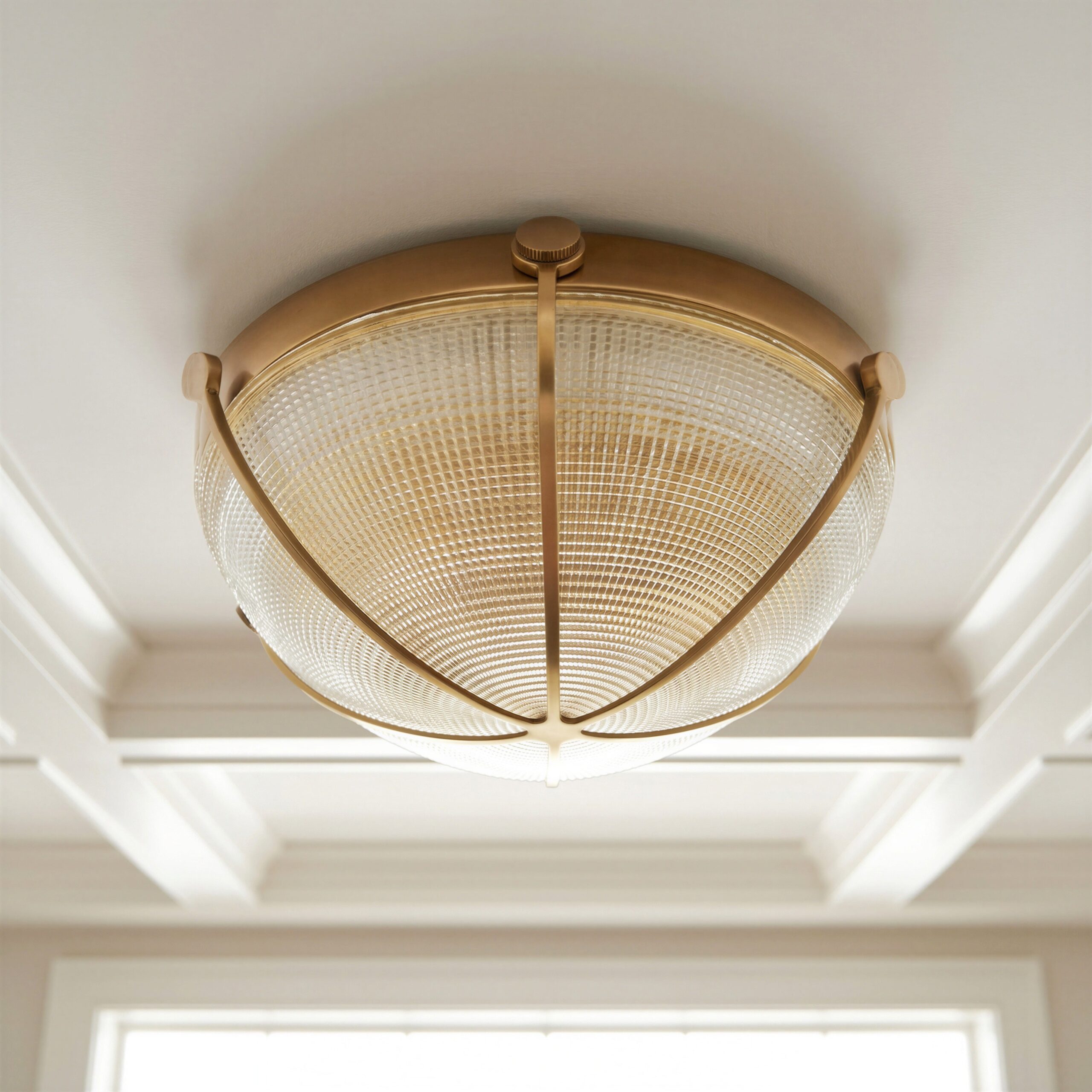 Pooky Wade flush mount ceiling light in textured glass