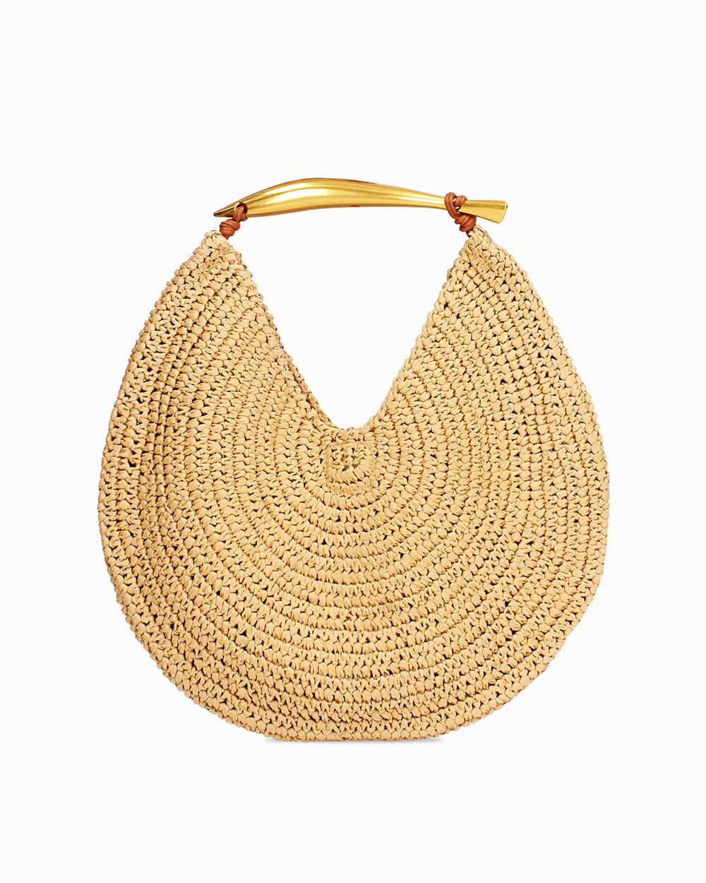 Borsa circolare Primadonna in rafia beige