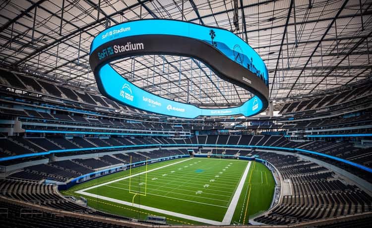 Interior bowl and field at SoFi Stadium