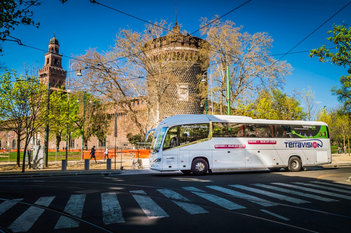 Bus de transfert entre l'aéroport de Bergame et Milan