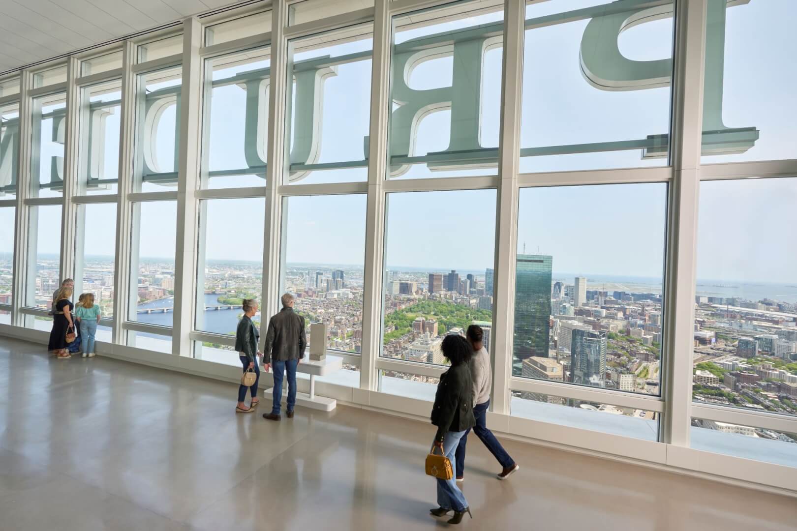 Indoor panoramic viewing floor at View Boston