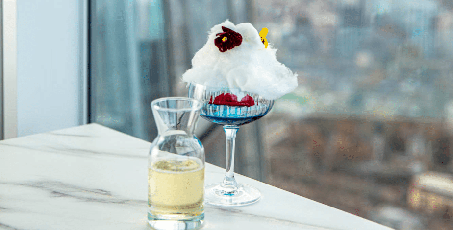 Champagne served at The View from The Shard bar