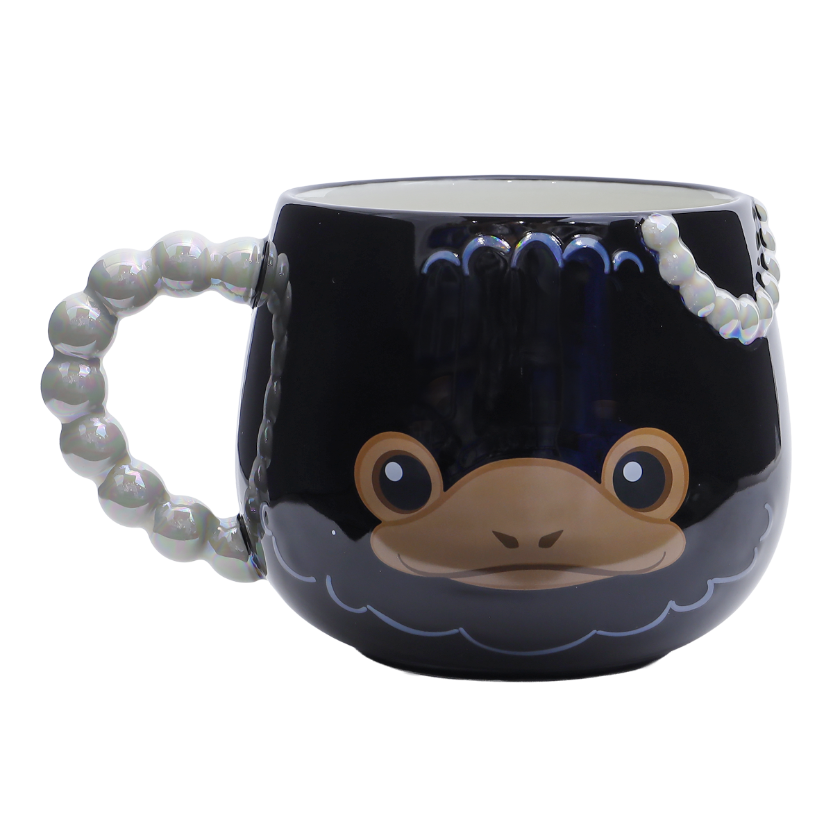 Black Niffler ceramic mug with jewel-like details