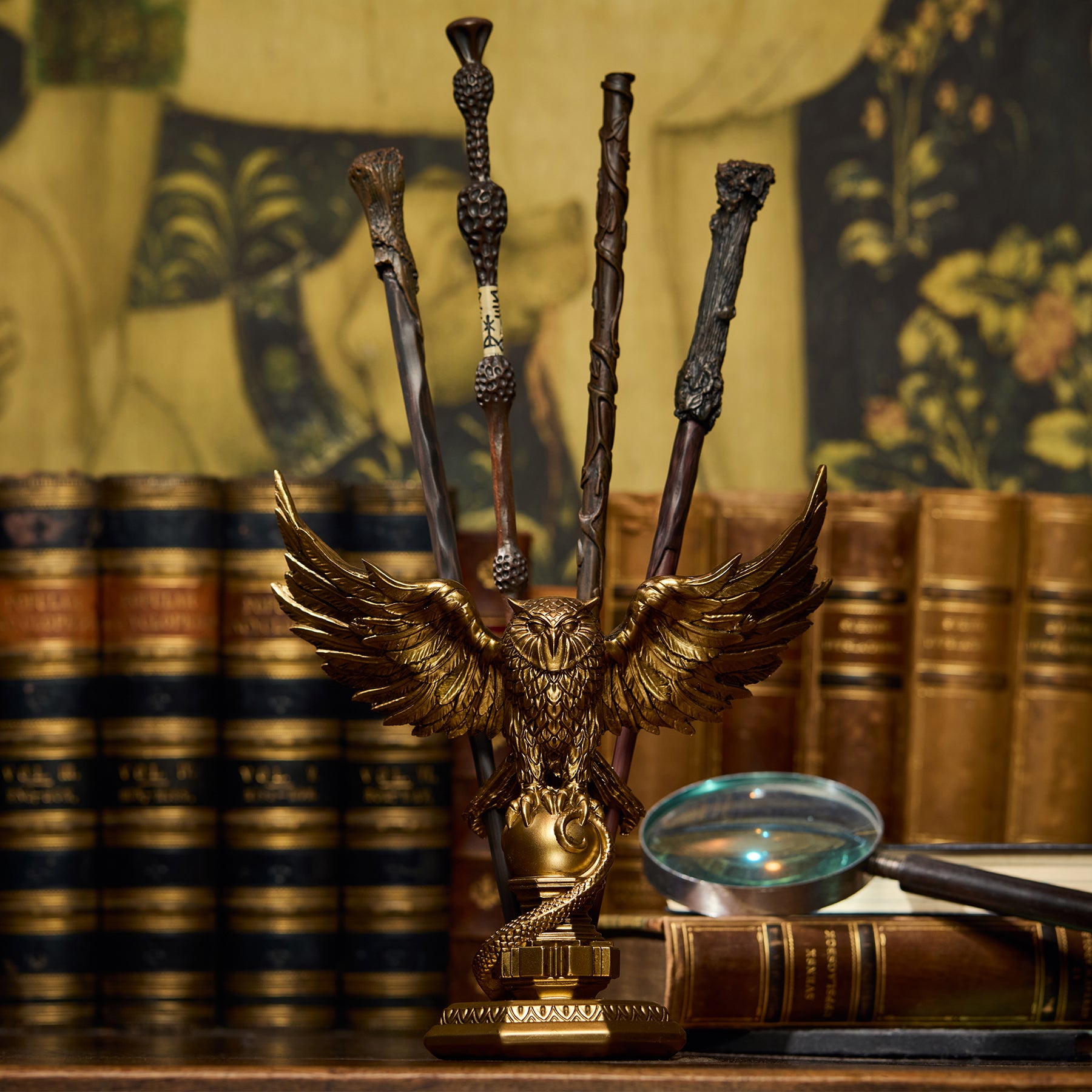 Dumbledore lectern owl wand stand for displaying a wand