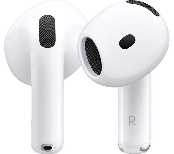 White Apple AirPods with active noise cancellation