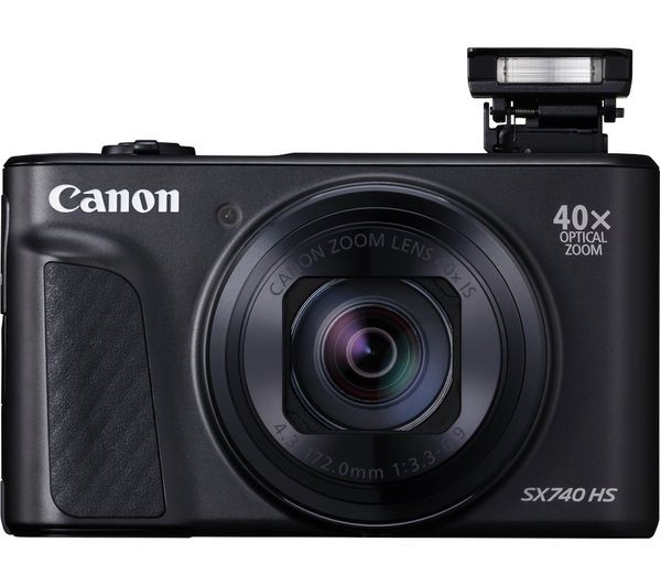 Black Canon PowerShot compact camera