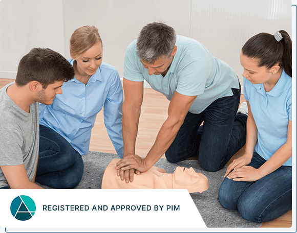 Healthcare provider CPR course illustration with a medical professional