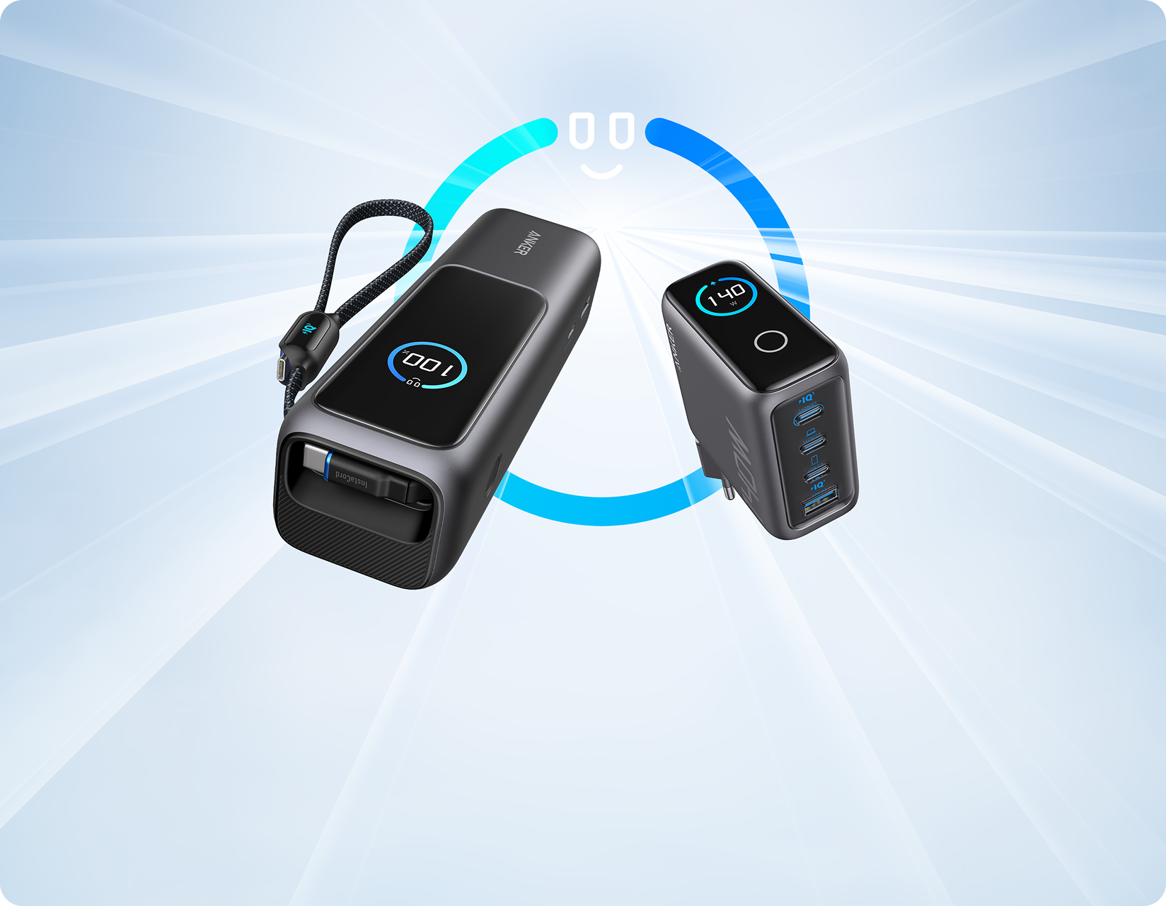 Anker Ladegerät für mehrere Geräte mit Kabeln