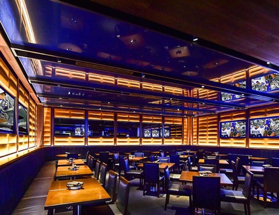 Group dining setup for an AT&T Stadium tour