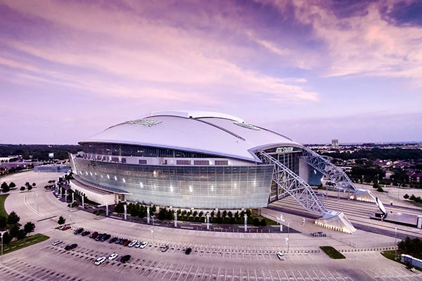 Aerial view of AT&T Stadium
