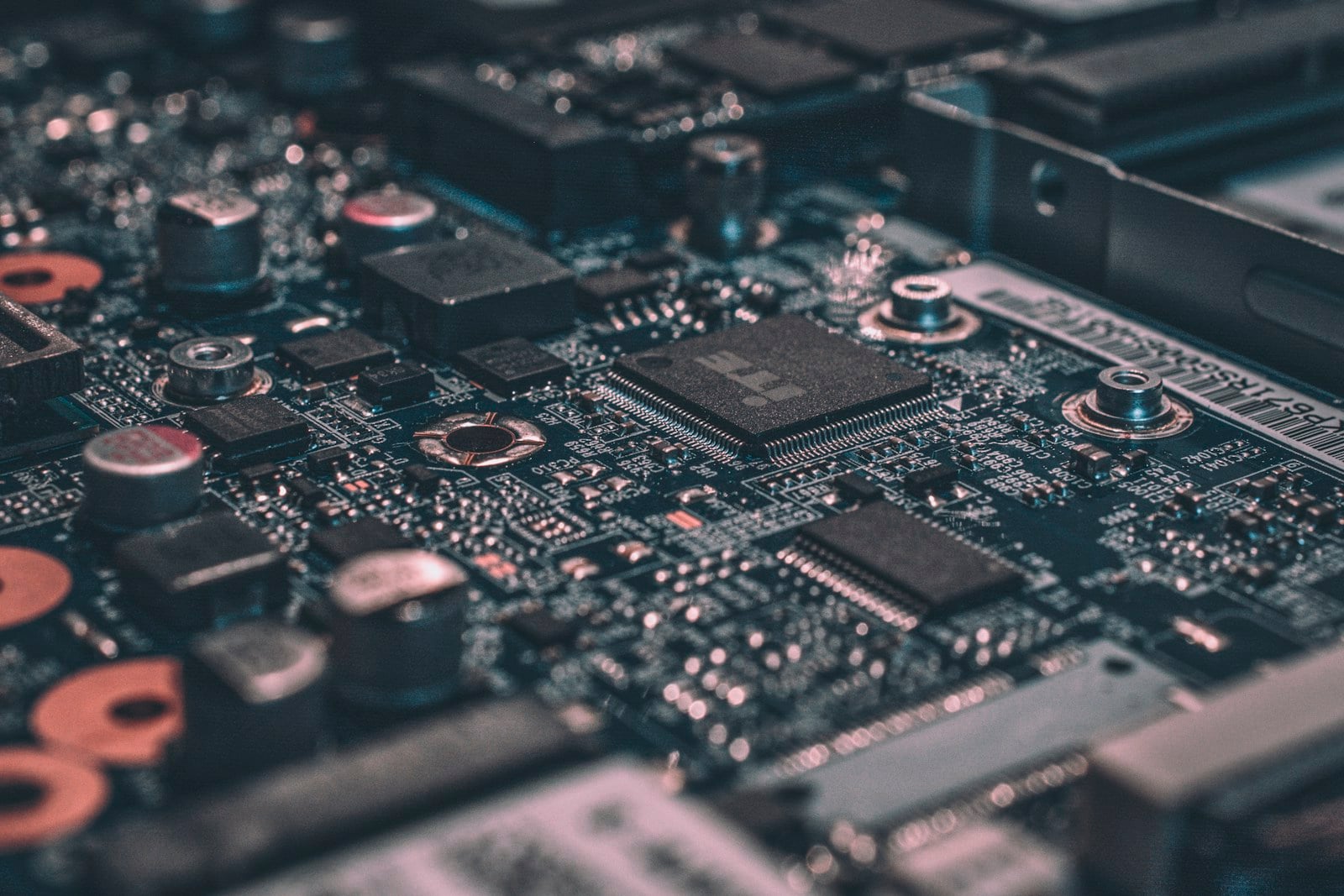 Close view of a computer circuit board