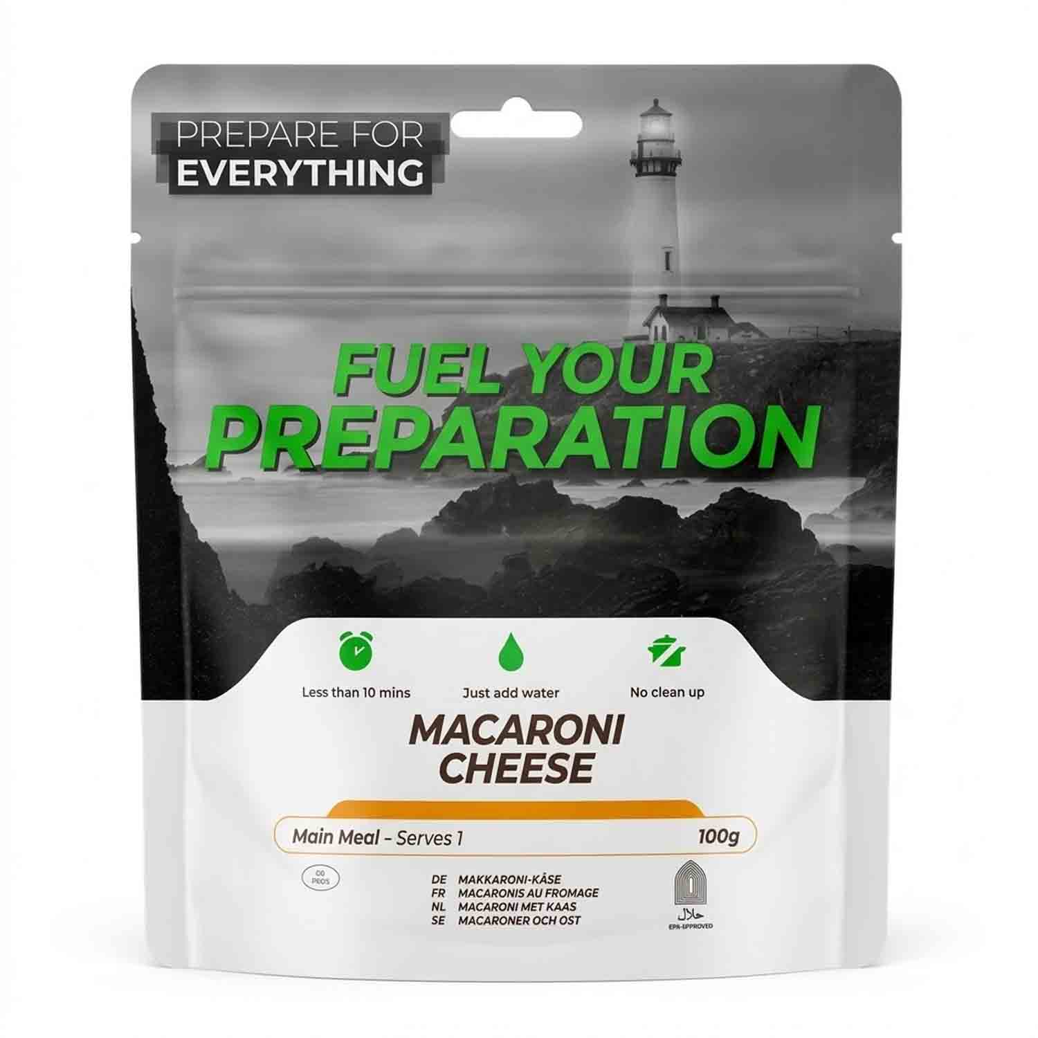 Fuel Your Preparation macaroni cheese freeze-dried meal pouch