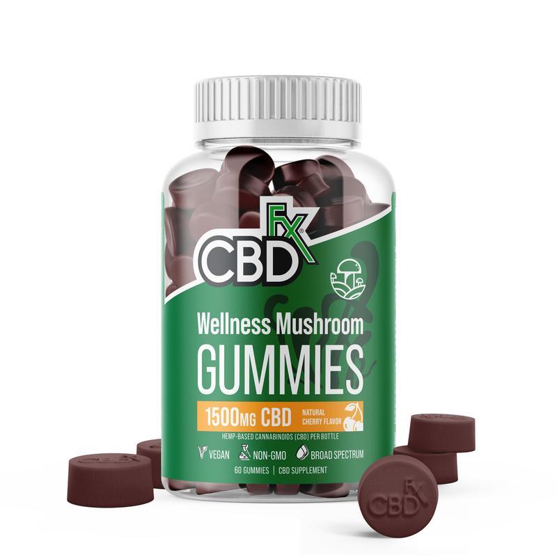 CBDfx Wellness Mushroom CBD Gummies 1500mg bottle
