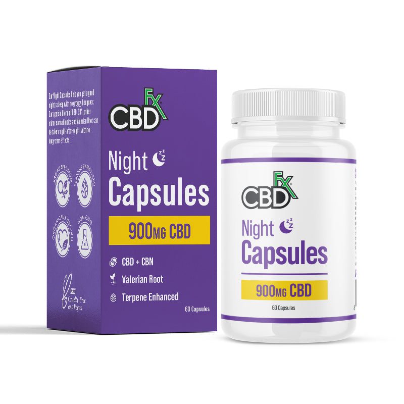 CBDfx CBD CBN night capsules bottle