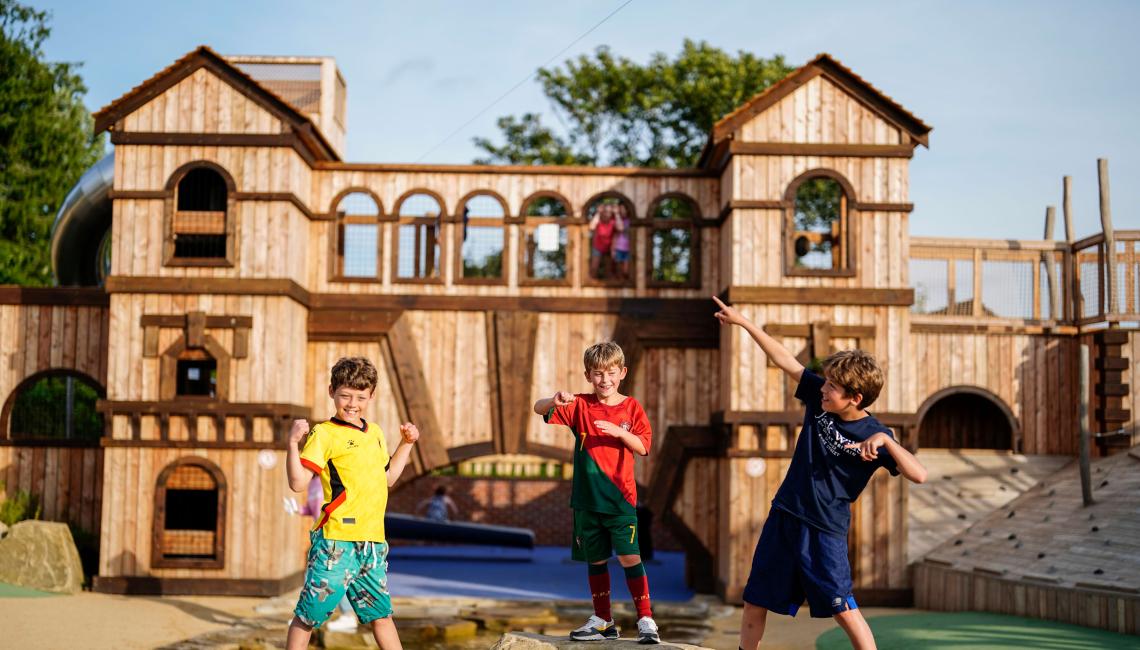 Children taking part in an Adventure Play activity at Blenheim Palace