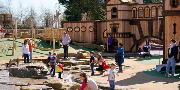 Children enjoying Adventure Play at Blenheim Palace