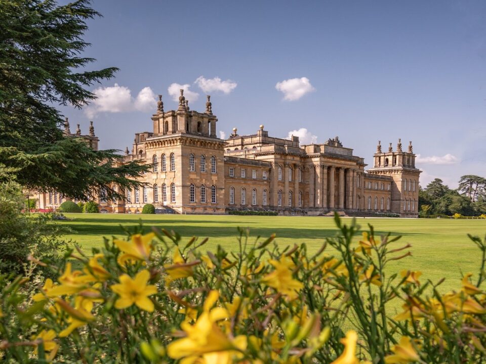 Blenheim Palace lawn and flowers