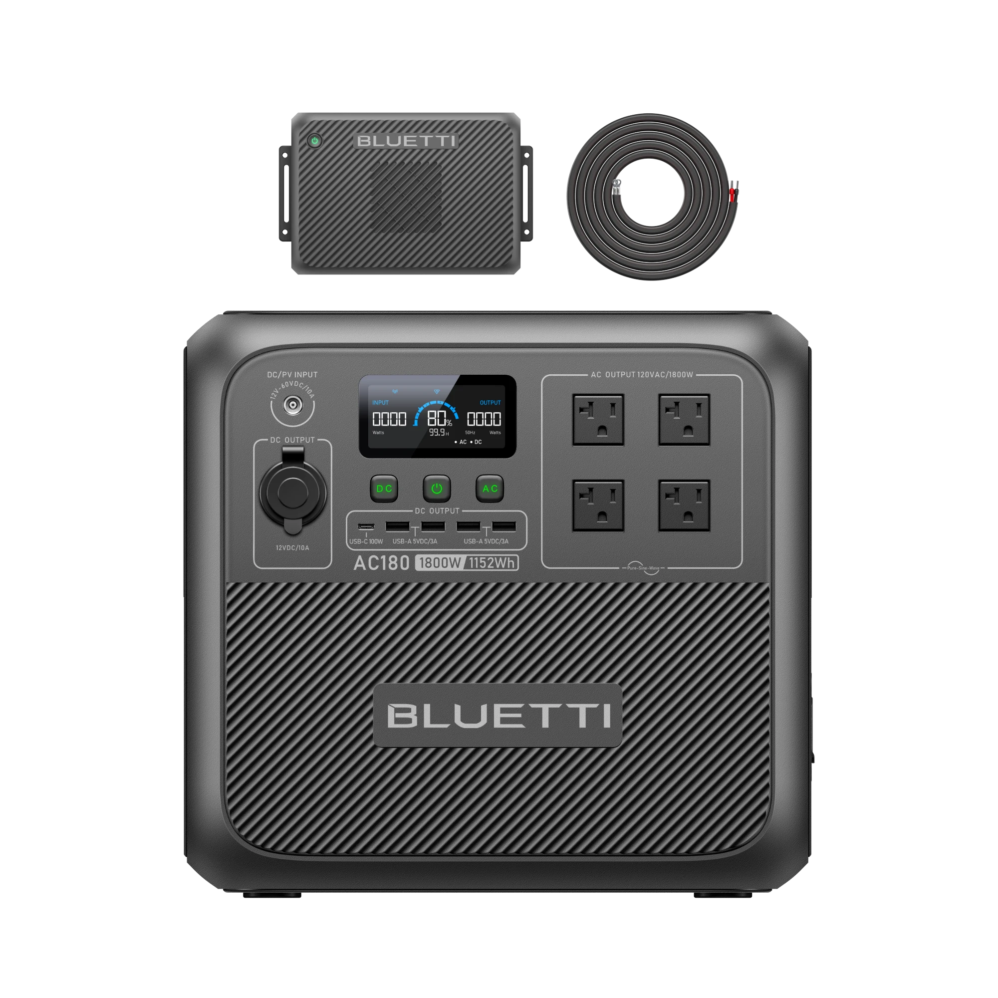 BLUETTI AC180 portable power station with Charger 2