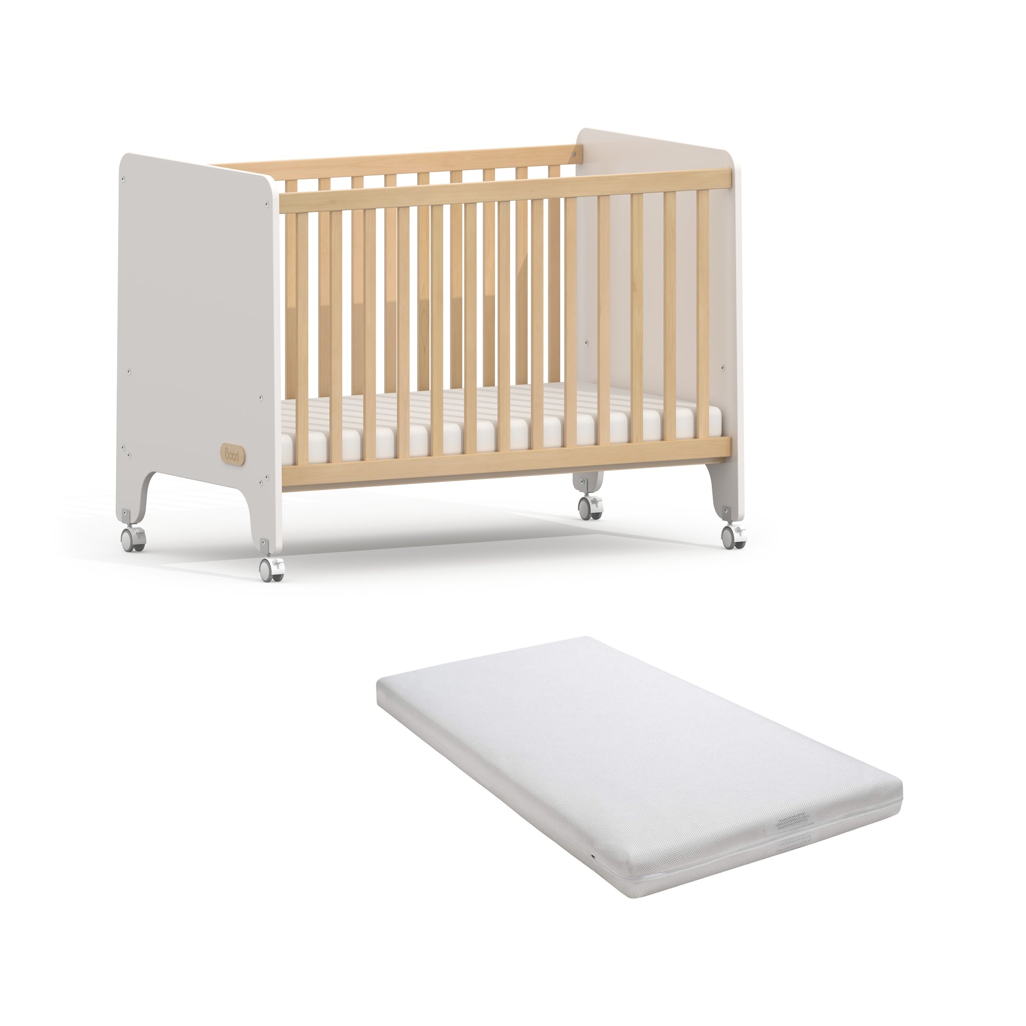 Boori Natty Compact Baby Cot with Mattress Bundle
