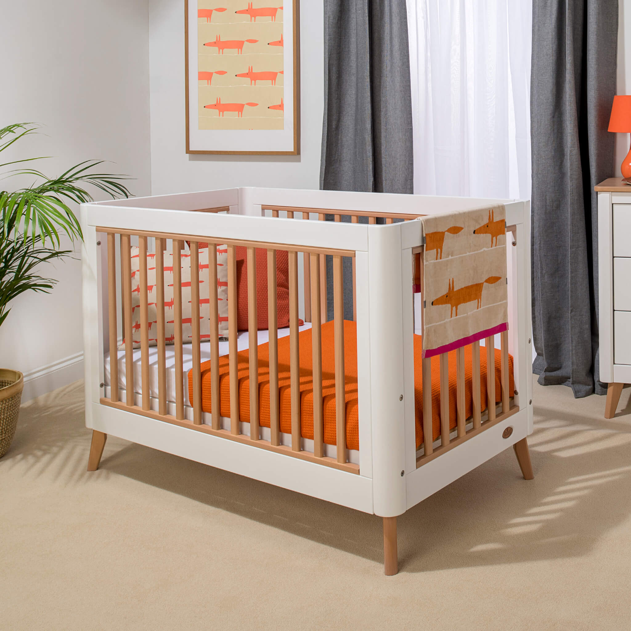 Boori Perla Cot Bed styled in a nursery room