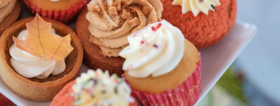 Close-up of assorted afternoon tea cakes