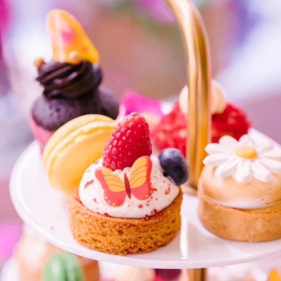 Close view of an afternoon tea catering spread