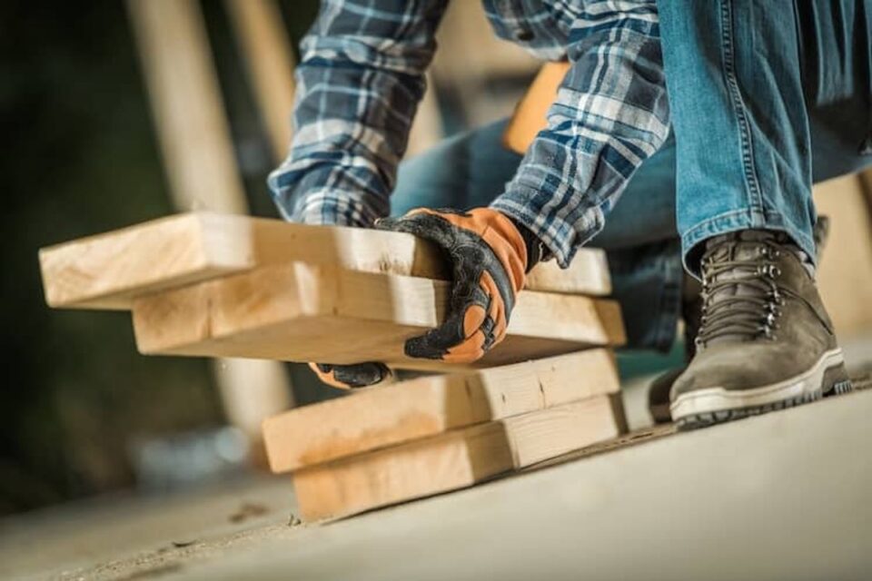 Building materials prepared for a trade project