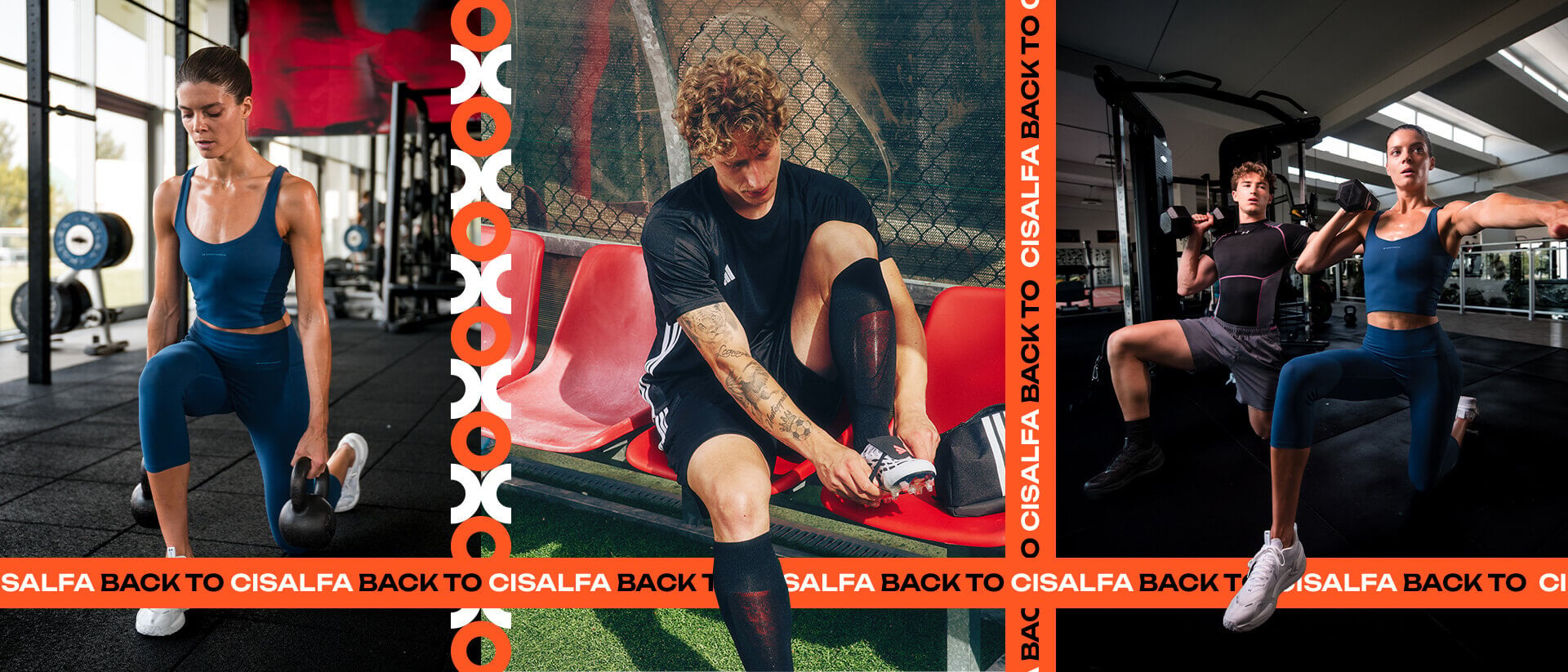 Collage promozionale dedicato agli allenamenti sportivi