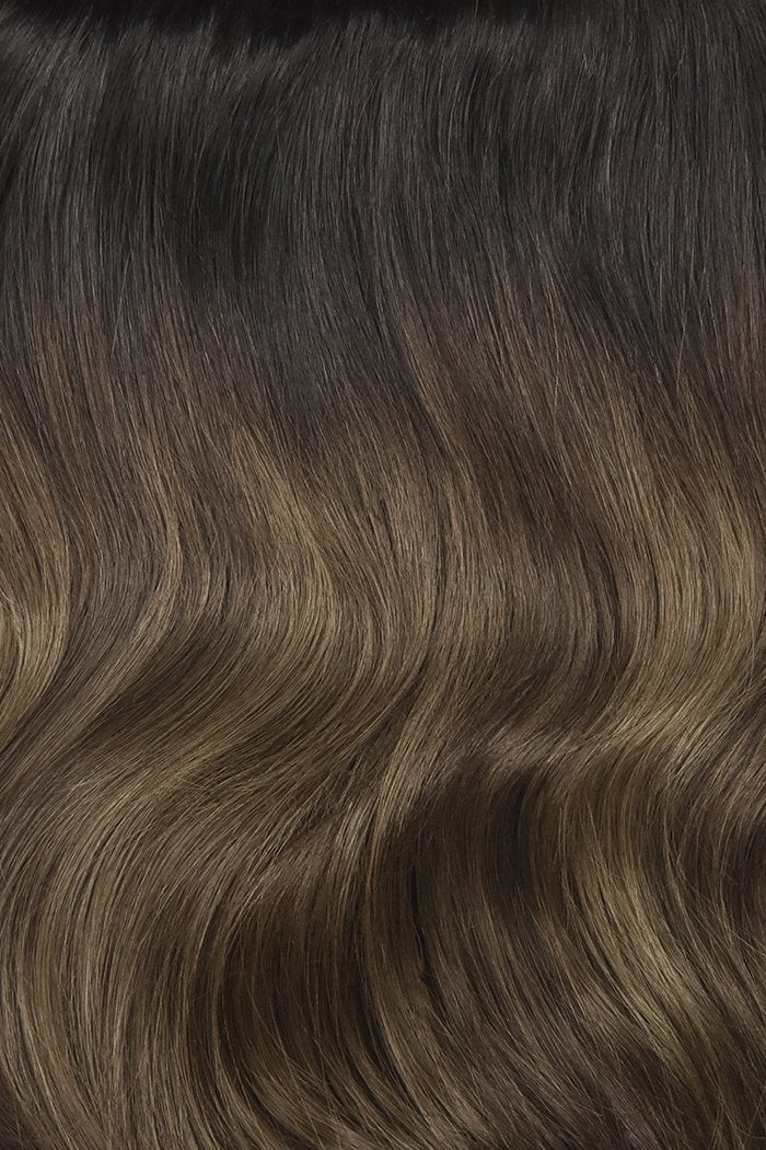Espresso Melt Balayage Remy Royale Flat Weft Hair Extensions