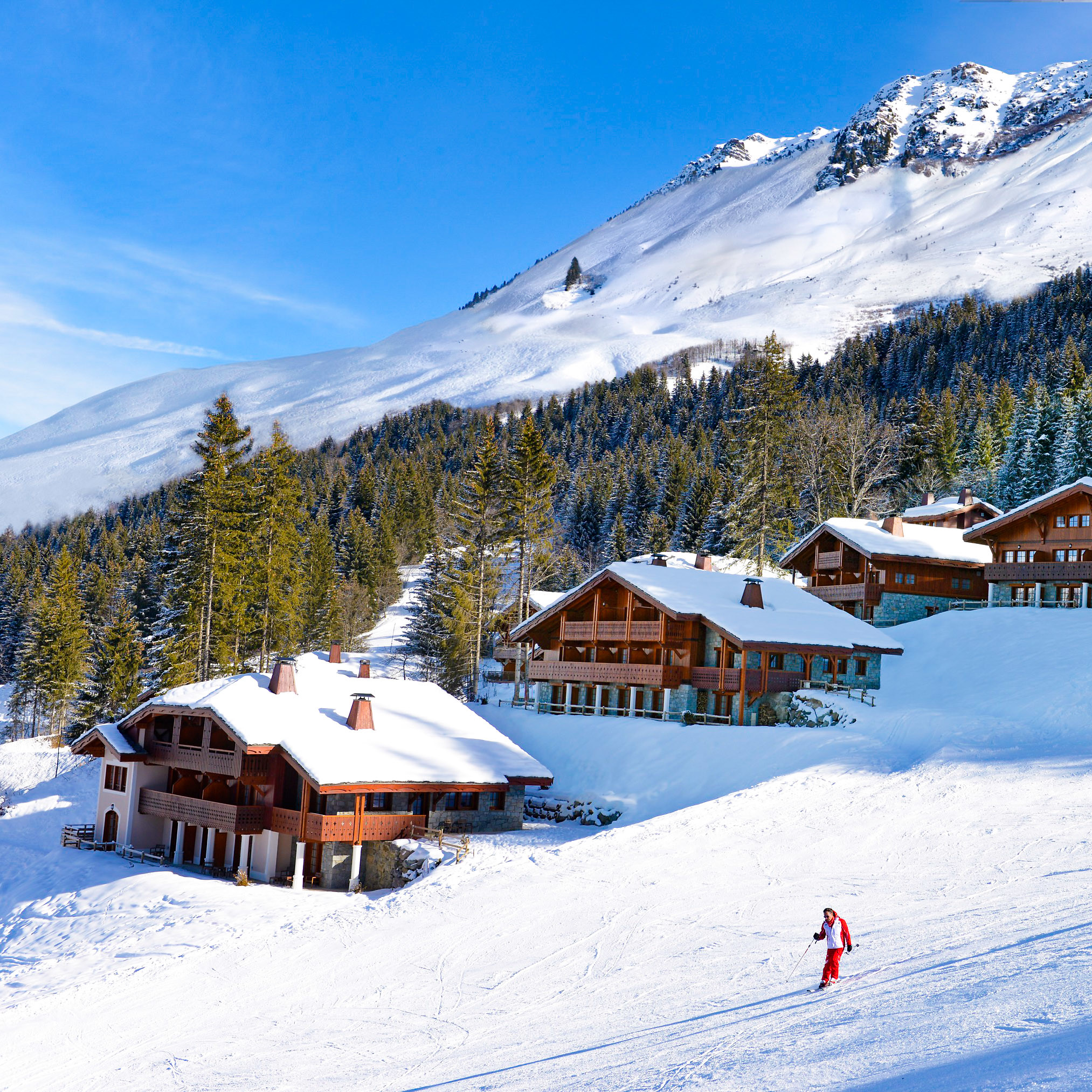 Snowy La Rosiere resort landscape