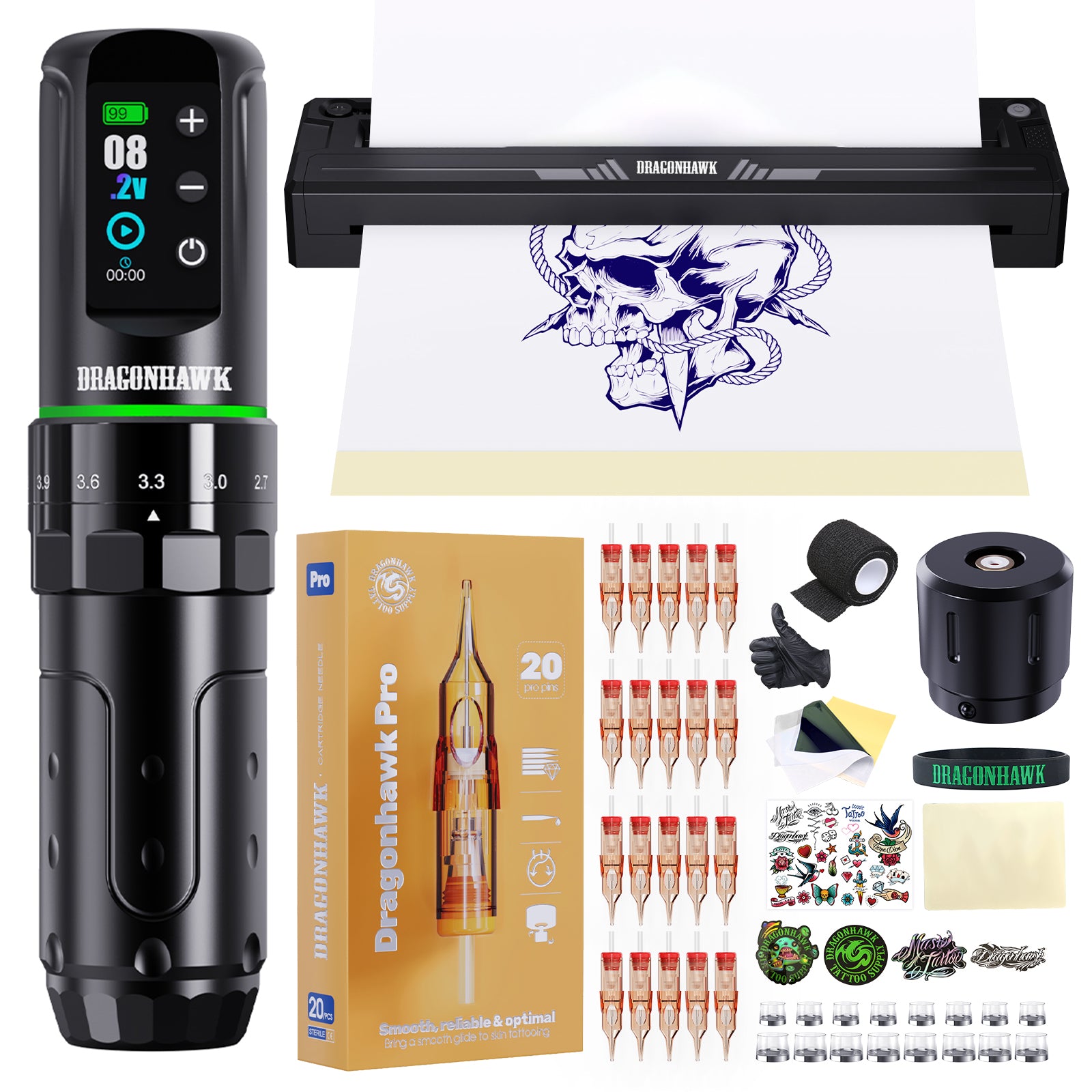 Dragonhawk L3 wireless pen machine kit with thermal stencil printer